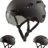 GOOFF® PILOT 3 In 1 Snorscooterhelm Met Afneembaar Vizier - Matzwart - Lichtgewicht Snorfiets Helm - NTA Gecertificeerd Speed Pedelec Helm - Geschikt Voor Blauw Kenteken Snorscooter En Snorfiets - Maat XL - Voor Vrouwen En Mannen