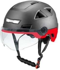 Vito E-Light Speed Pedelec Helm Met Vizier Zwart Rood S/M 55/58cm | Snorfiets Helm Snorscooter | Geschikt Voor Helmplicht