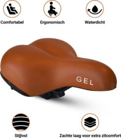 Fietszadel Karamel Bruin Smooth, Stijlvol En Comfortabel Zadel Voor Veel Fietsplezier By PS
