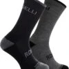 Rogelli Wintersok Merino Wool 2-pack - Grijs & Zwart - Maat 40-43