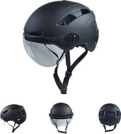 Lightyourbike ROADSTER ® Speed Pedelec Helm Met Vizier & Verlichting - NTA 8776 - Helm Snorscooter - Helm Speed Pedelec - Zwart -Fietsenwinkel 1085x1200