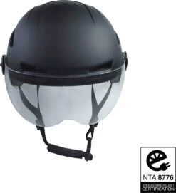 Lightyourbike ROADSTER ® Speed Pedelec Helm Met Vizier & Verlichting - NTA 8776 - Helm Snorscooter - Helm Speed Pedelec - Zwart -Fietsenwinkel 1094x1200