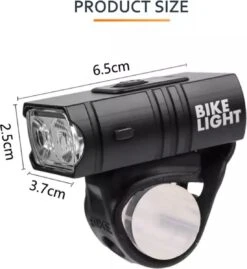 Fietslamp LED, Fietslicht, Fietsverlichting, Racefiets, Voorlicht, Oplaadbaar, Micro USB, Verstelbaar, Zwart -Fietsenwinkel 1101x1200
