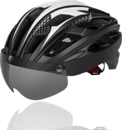 Rebela | Fietshelm | Helm | Hoofdbescherming | Sport Lights Matt Zwart- Wit | Heren-Dames | Medium 54/62cm