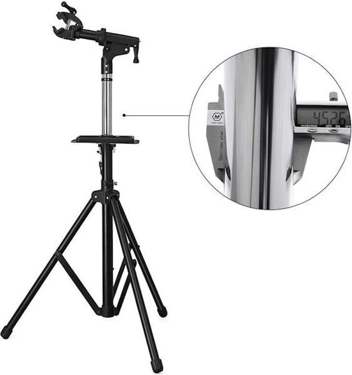 Merkloos Decopatent® PRO Montagestandaard Fiets - 360° Draaibaar - Verstelbaar + Gereedschapsbakje - Fiets Montage Reparatie Standaard 9 Merkloos Decopatent® PRO Montagestandaard Fiets - 360° Draaibaar - Verstelbaar + Gereedschapsbakje - Fiets Montage Reparatie Standaard - Afbeelding 9