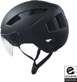 Lightyourbike ROADSTER ® Speed Pedelec Helm Met Vizier & Verlichting - NTA 8776 - Helm Snorscooter - Helm Speed Pedelec - Zwart -Fietsenwinkel 1129x1200
