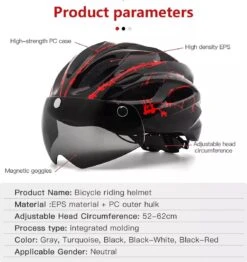 Zacro Fietshelm - Met Bril En Waarschuwingslampje - Nacht Veiligheidshelmen Fietshelm - Voor Volwassenen, MTB, Stadsfietsen - Wit En Zwart -Fietsenwinkel 1132x1200 1