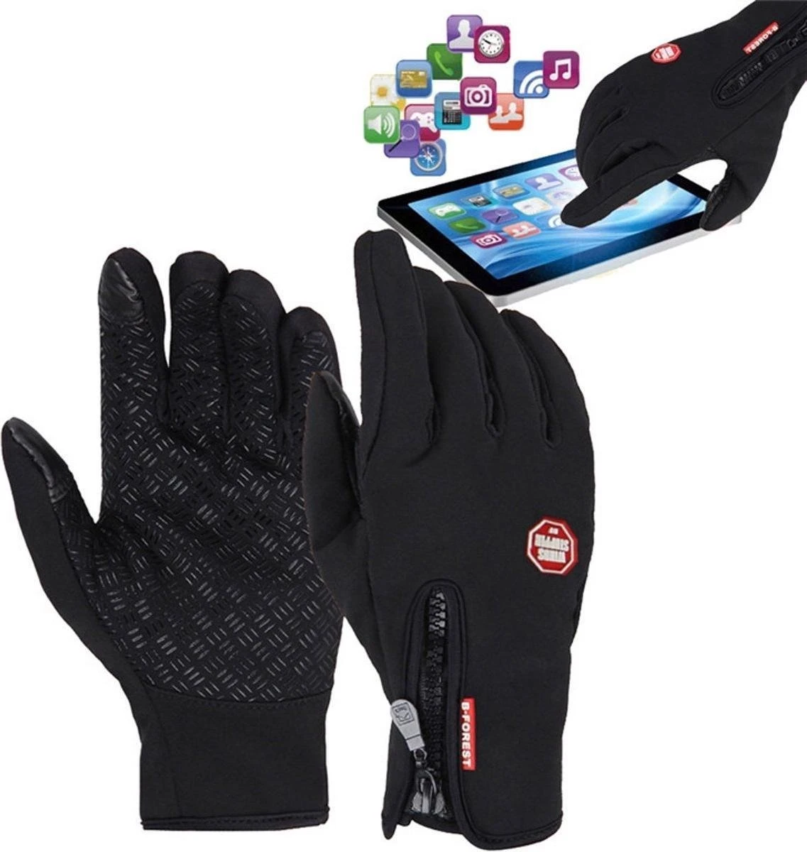 Luxe Winter Handschoenen Met Touch Tip Gloves - Fietshandschoenen Touchscreen Gloves - Voor Fiets/Scooter/Sporten/Wandelen - Winddicht Met Heerlijk Warme Fleece Voering - Winterhandschoenen - Voor Heren - XL - Zwart 3 Luxe Winter Handschoenen Met Touch Tip Gloves - Fietshandschoenen Touchscreen Gloves - Voor Fiets/Scooter/Sporten/Wandelen - Winddicht Met Heerlijk Warme Fleece Voering - Winterhandschoenen - Voor Heren - XL - Zwart - Afbeelding 3