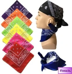 Finnacle - Hip Hop Bandana 100% Katoen Bandana Rood Vierkante Sjaal 50cm * 50cm Hoofdband Boerenzakdoek Voor Vrouwen/Mannen/Jongens/Meisjes -Fietsenwinkel 1157x1200