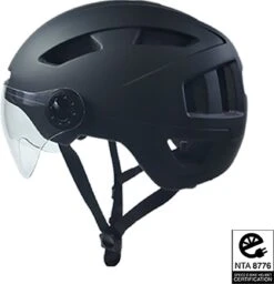 Lightyourbike ROADSTER ® Speed Pedelec Helm Met Vizier & Verlichting - NTA 8776 - Helm Snorscooter - Helm Speed Pedelec - Zwart -Fietsenwinkel 1160x1200