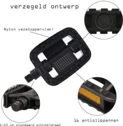 Fietspedalen - Anti Slip - Trappers Voor Fiets Met Reflector - 1.4 Mm Schroefdraad Zwart 16 Fietspedalen - Anti Slip - Trappers Voor Fiets Met Reflector - 1.4 Mm Schroefdraad Zwart -Fietsenwinkel 1165x1200 3