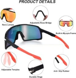 DOWO® - Fietsbrillen - Sportbrillen - Professionele Fietsbril - Lichtgewicht Racefiets 12 DOWO® - Fietsbrillen - Sportbrillen - Professionele Fietsbril - Lichtgewicht Racefiets -Fietsenwinkel 1172x1200