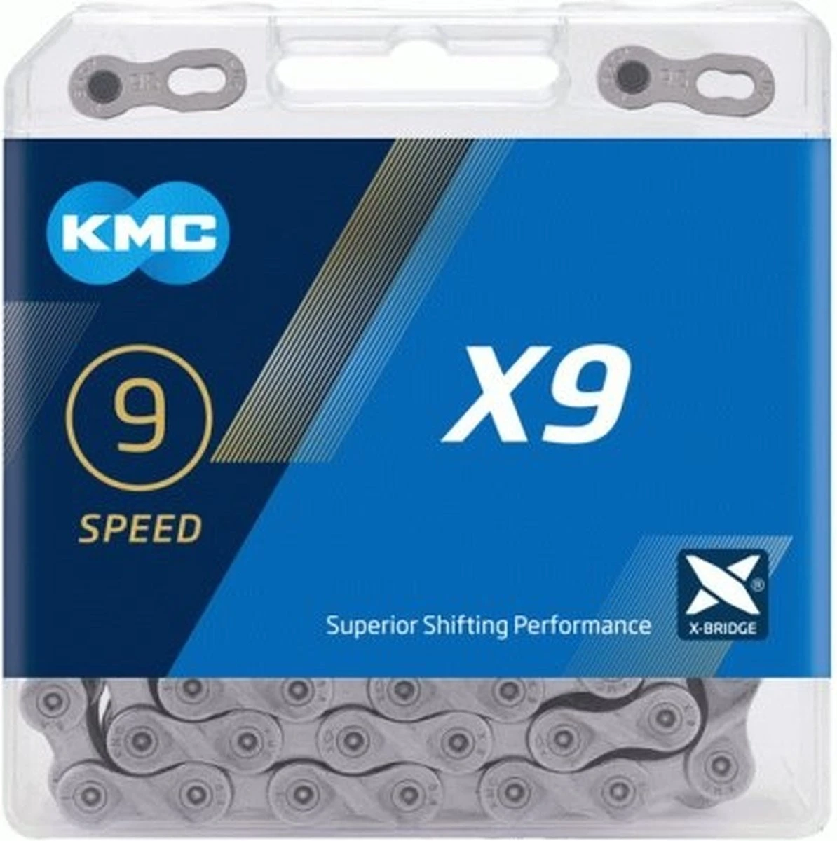 Ketting 9 Speed KMC X9 114 Schakels - Grijs 8 Ketting 9 Speed KMC X9 114 Schakels - Grijs - Afbeelding 8