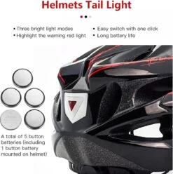 Zacro Fietshelm - Met Bril En Waarschuwingslampje - Nacht Veiligheidshelmen Fietshelm - Voor Volwassenen, MTB, Stadsfietsen - Wit En Zwart -Fietsenwinkel 1197x1200 3