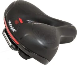 IBright Gel Fietszadel Met LED Oplaadbare Achterlicht - USB Oplaadbaar - Fietsverlichting Met 6 Functie's - Dames / Heren - Waterdicht - Gratis Zadelstrop - USB Oplaadkabel - Zwart -Fietsenwinkel 1200x1010