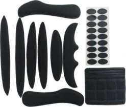 Merkloos Foam Pads Setje - Zwart - Fietshelm Inleg Bescherming - Klittenband + Lijm - Inner Padding Voering Voor Helm - 27-delige Set