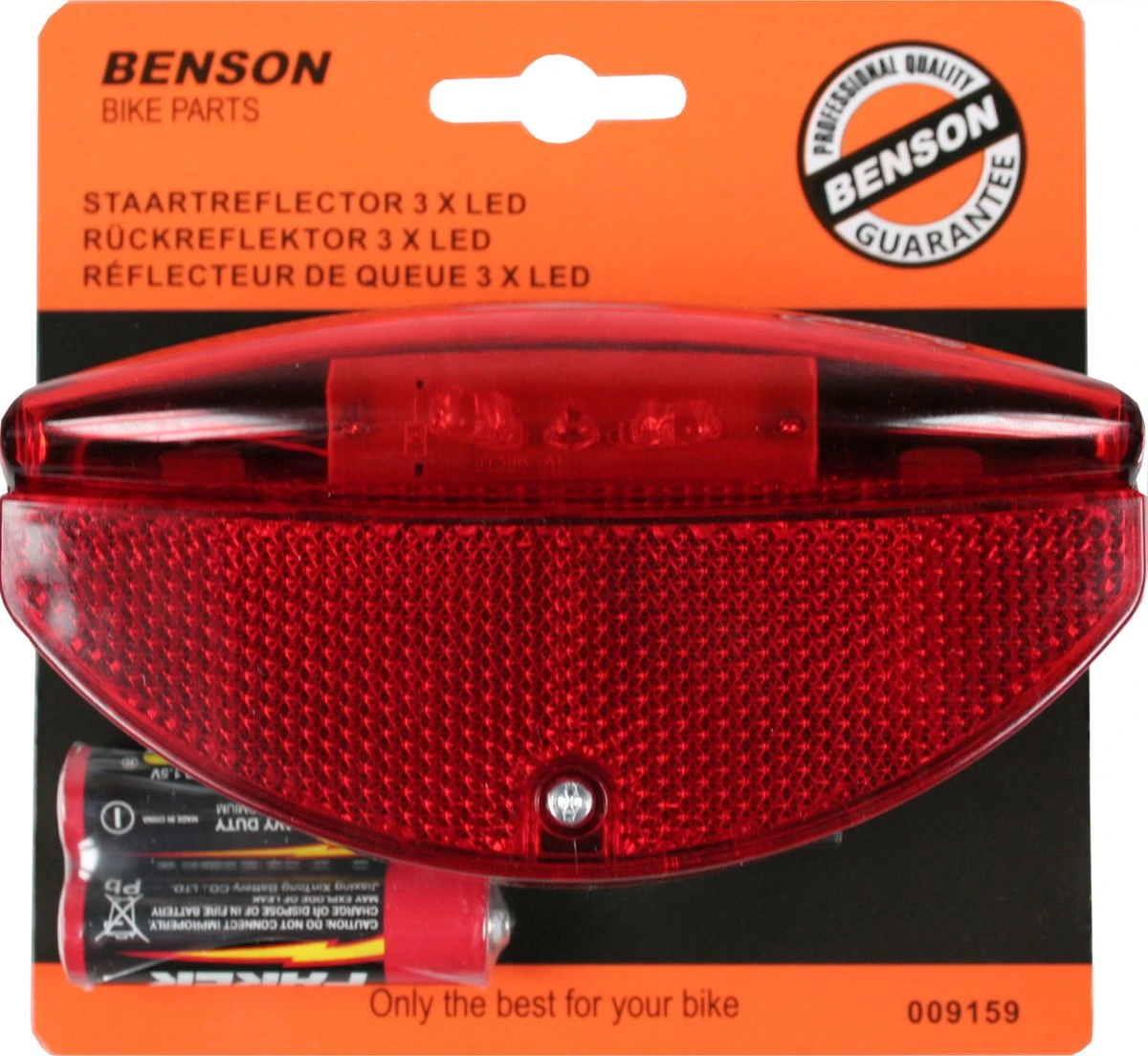 Benson Achterlicht / Staartreflector - Voor Fiets - 3x LED - Universeel - Batterijachterlicht Met Reflector 2 Benson Achterlicht / Staartreflector - Voor Fiets - 3x LED - Universeel - Batterijachterlicht Met Reflector - Afbeelding 2