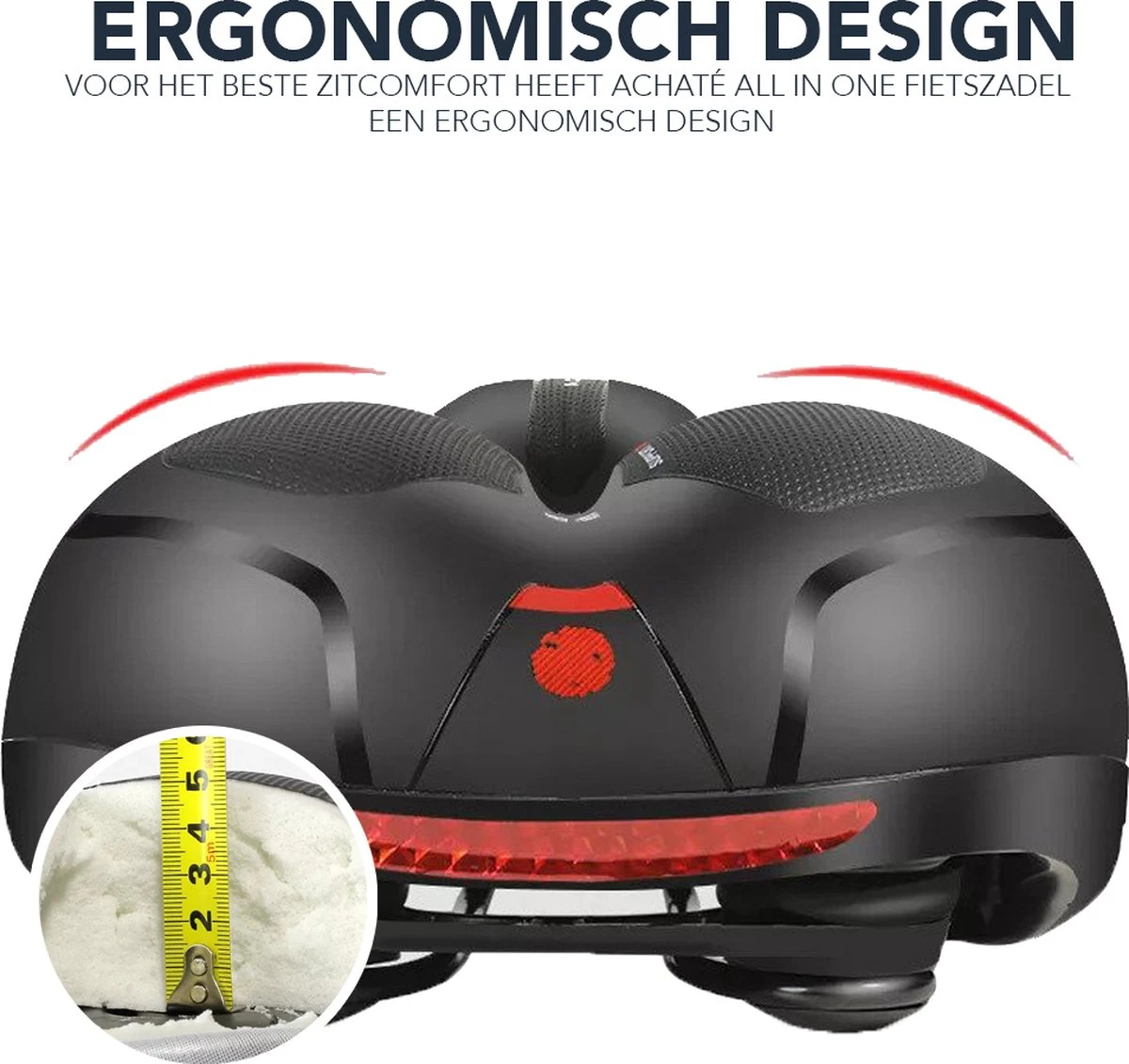 Achaté Fietszadel - Unisex - Extra Comfortabel - Ventilerend - Incl. Zadelhoes En Installatiemateriaal 3 Achaté Fietszadel - Unisex - Extra Comfortabel - Ventilerend - Incl. Zadelhoes En Installatiemateriaal - Afbeelding 3