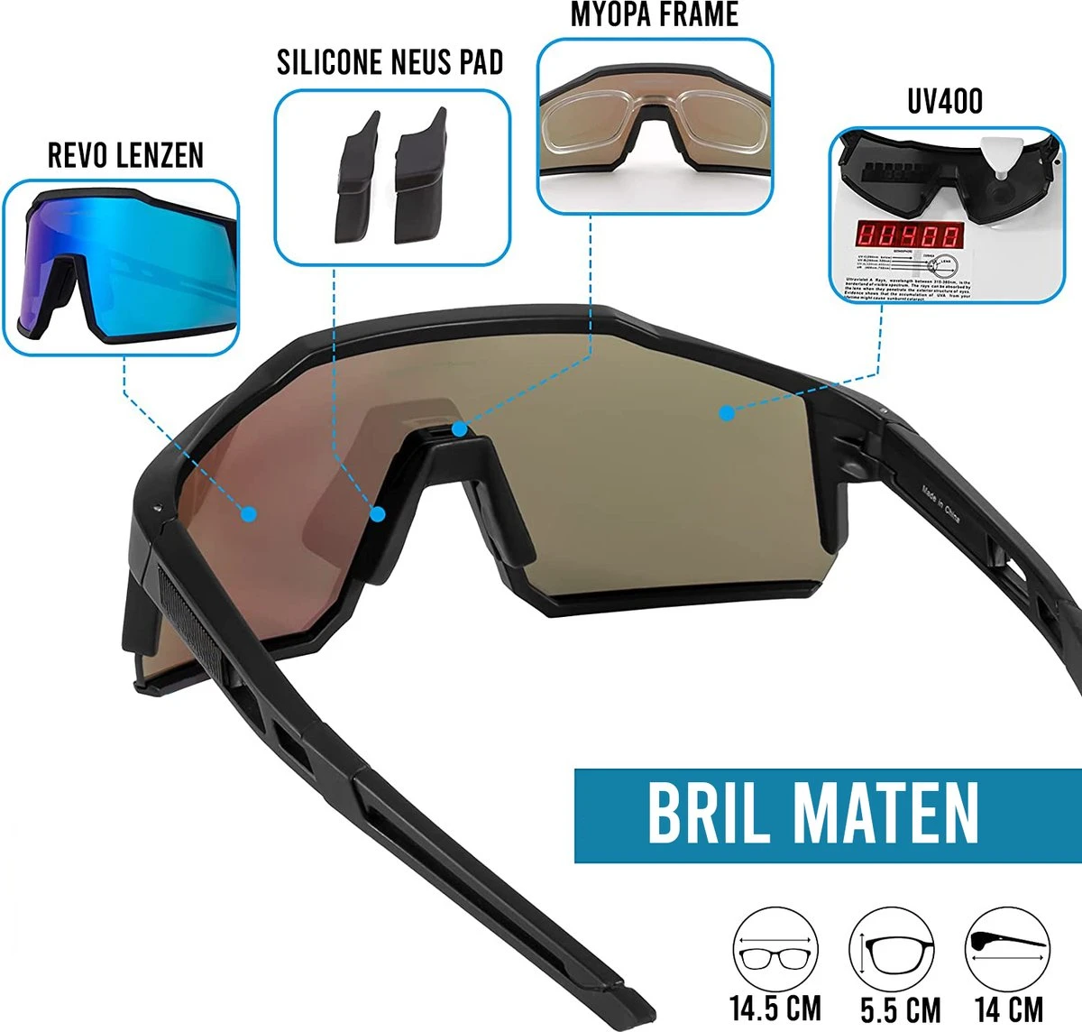 Fietsbril Sportbril Voor Heren En Dames Wielren En Racefiets Bril 5 Fietsbril Sportbril Voor Heren En Dames Wielren En Racefiets Bril - Afbeelding 5