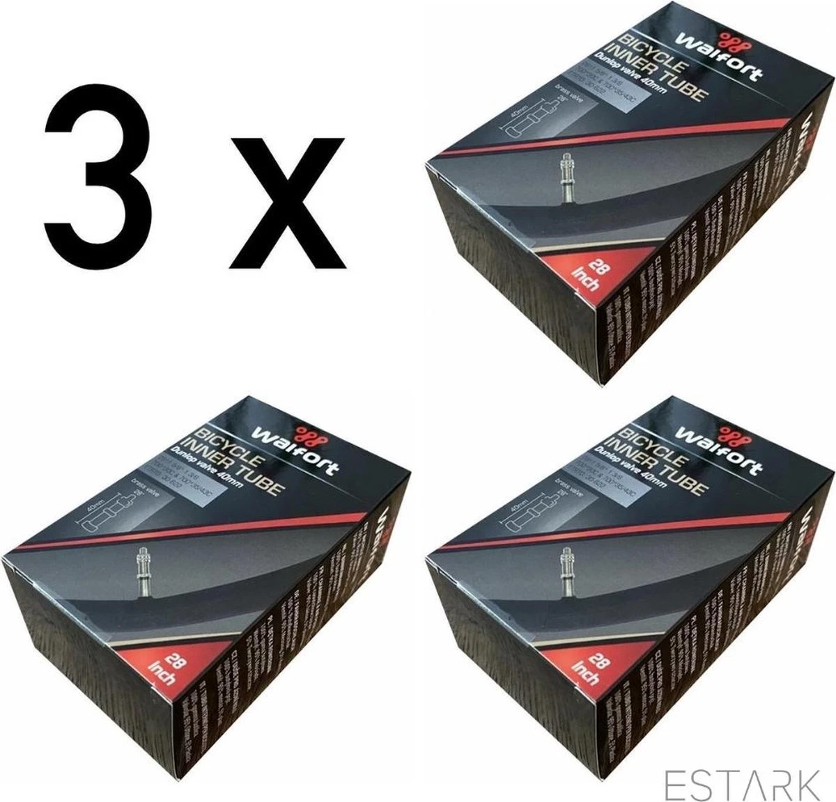 ESTARK® - 3 X Binnenband 28 Inch / 28" Voor De Fiets / Dunlop Ventiel / Racefiets / Mountainbike / 40 Mm / Band 40 / 30 - 622 Wiel / 28 * 1 5/8 * 1 3/8 / 28 " (A) 2 ESTARK® - 3 X Binnenband 28 Inch / 28" Voor De Fiets / Dunlop Ventiel / Racefiets / Mountainbike / 40 Mm / Band 40 / 30 - 622 Wiel / 28 * 1 5/8 * 1 3/8 / 28 " (A) - Afbeelding 2