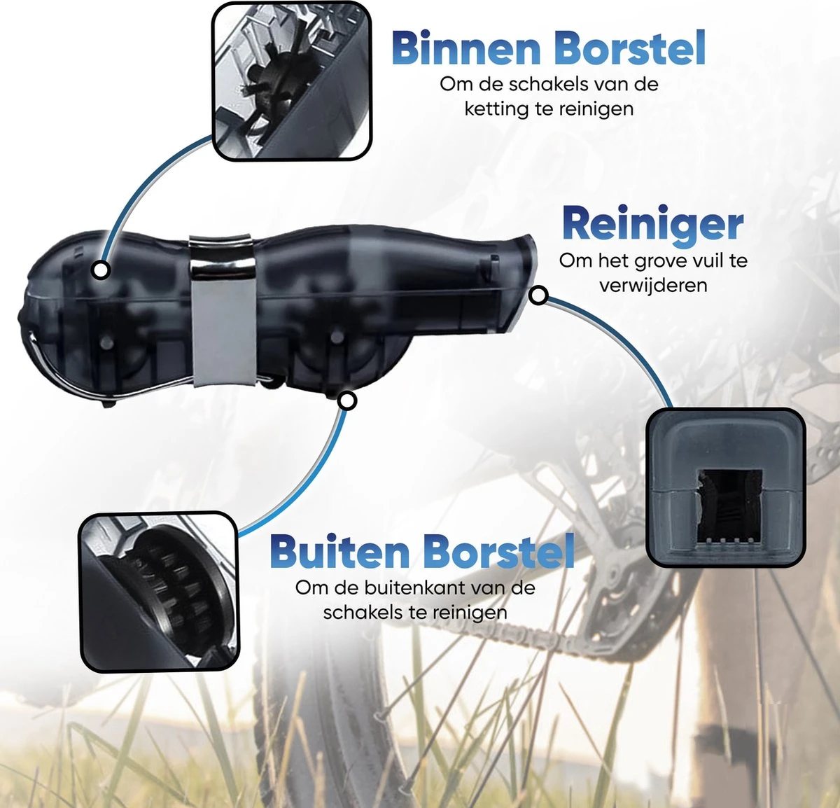Fietsketting Reiniger - Fietsonderhoud - Kettingreiniger - Zwart 7 Fietsketting Reiniger - Fietsonderhoud - Kettingreiniger - Zwart - Afbeelding 7