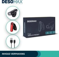 DesoMax® Fietsverlichting Set USB Oplaadbaar Heldere Fietslamp - Voorlicht - Achterlicht - Koplamp - Achterlamp -Fietsenwinkel 1200x1166 2