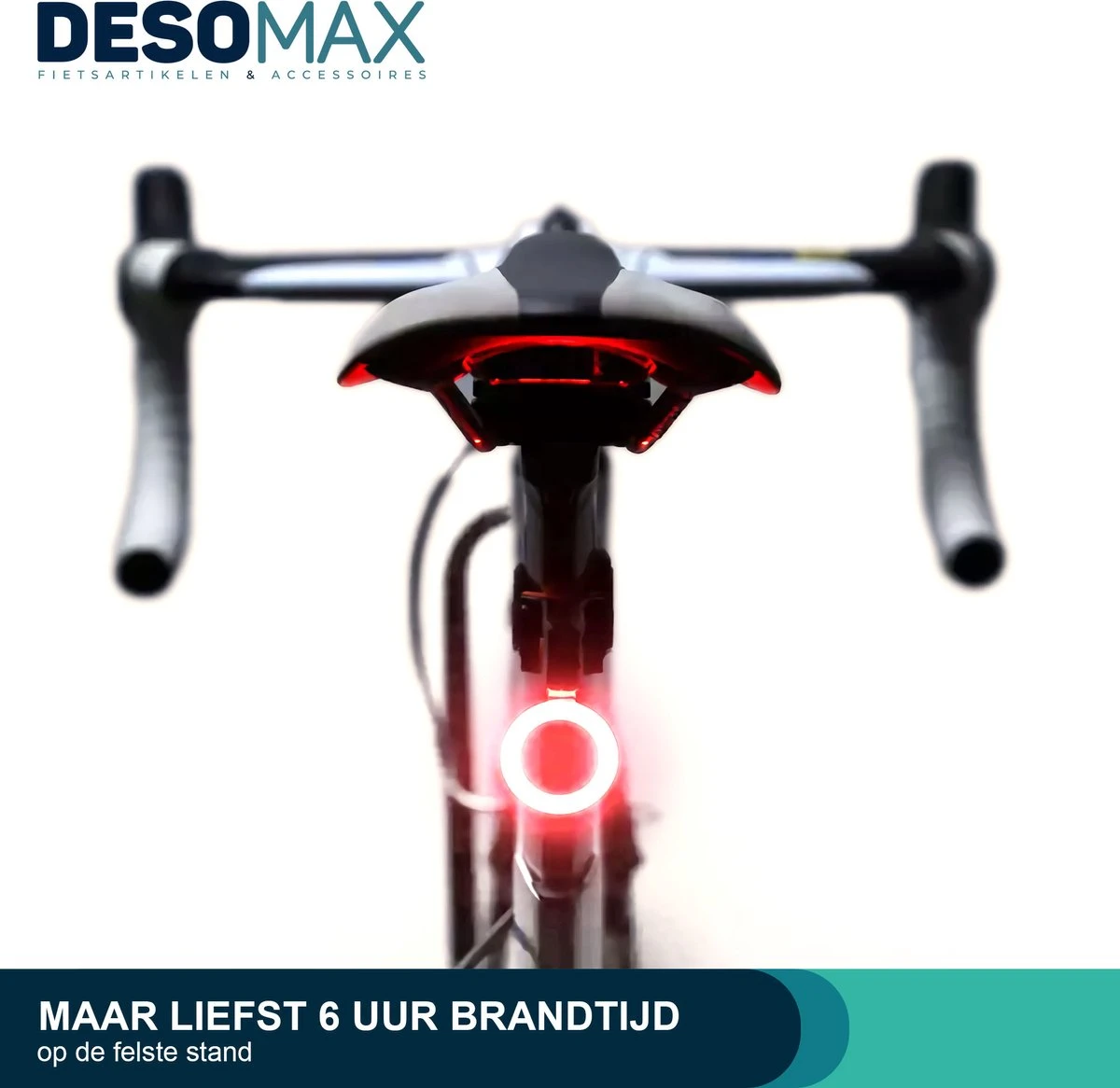 DesoMax® Fietslicht Achterlicht LED USB Oplaadbaar Helder Rond - Achterlicht Voor Racefiets En MTB – Herkenningslicht 6 DesoMax® Fietslicht Achterlicht LED USB Oplaadbaar Helder Rond - Achterlicht Voor Racefiets En MTB – Herkenningslicht - Afbeelding 6