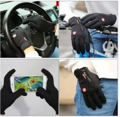 Fietshandschoenen Winter - Handschoenen - Sport Handschoenen Met Rits - Touchscreen Telefoon - Anti Slip Gloves - Heren / Dames - Maat S - Zwart - Kerst Cadeautje -Fietsenwinkel 1200x1172 2
