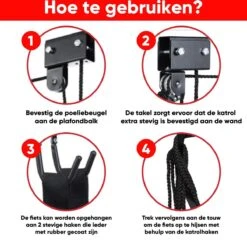 Century Goods Fietslift - Fietstakel - Fiets Ophangsysteem - Met Valbeveiliging | 60 Kg Draagkracht -Fietsenwinkel 1200x1178 1