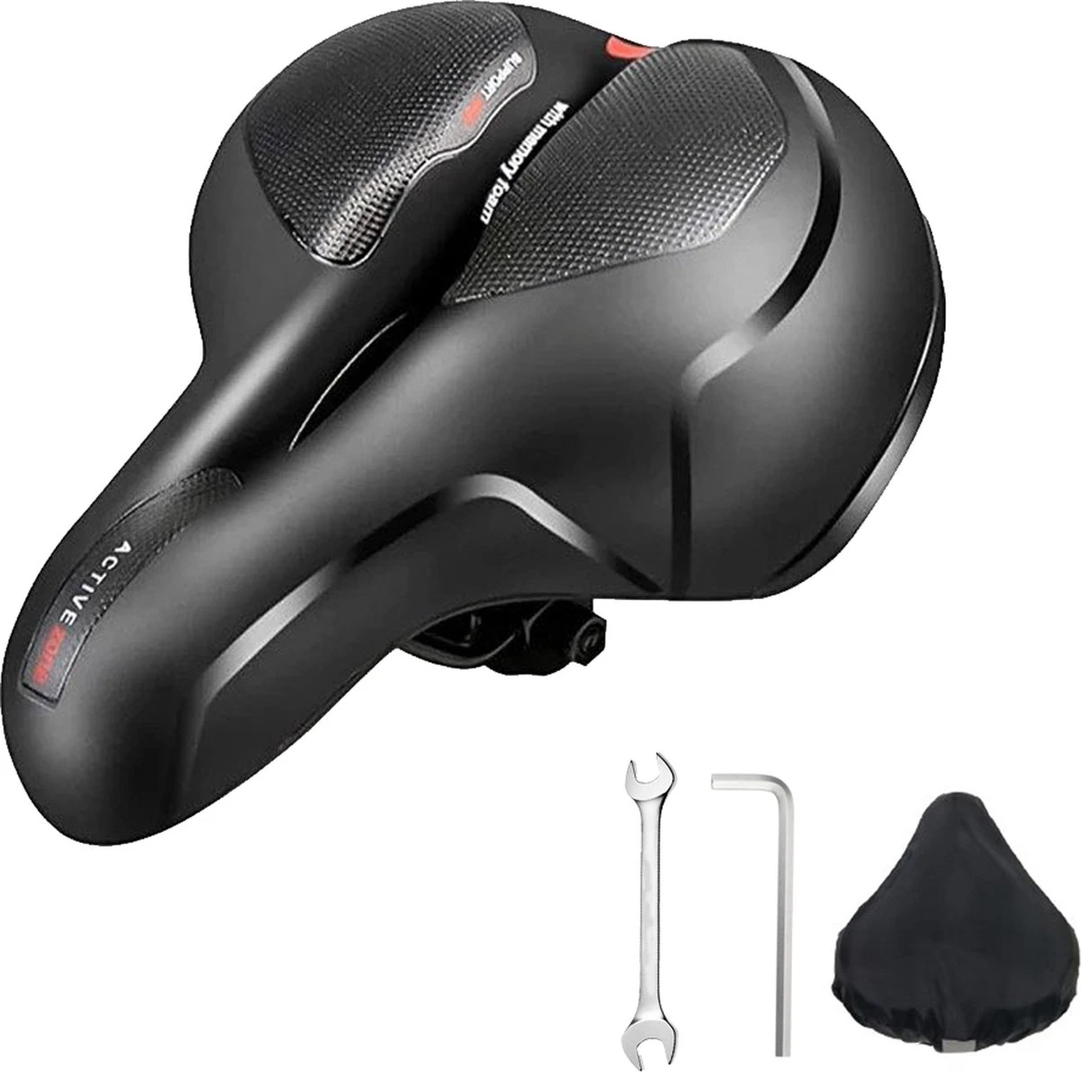 Achaté Fietszadel - Unisex - Extra Comfortabel - Ventilerend - Incl. Zadelhoes En Installatiemateriaal 1 Achaté Fietszadel - Unisex - Extra Comfortabel - Ventilerend - Incl. Zadelhoes En Installatiemateriaal