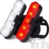 Transnect® – Fietsverlichting LED Set - Fietslampjes Voor En Achter Licht - 4 Lichtstanden – USB Oplaadbaar - Draagbaar – Waterdicht