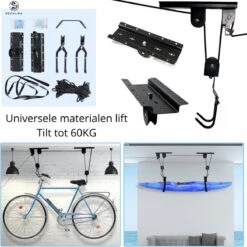 Recalma Fietslift - 60 Kg Draagkracht - Fietstakel - Universeel Ophangsysteem - Elektrische Fiets - Zwart -Fietsenwinkel 1200x1198 7