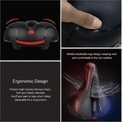 Fiets Zadels - Met Achterlichten- Langzame Rebound Traagschuim - Hol Ergonomisch Breed Tourzadel - MTB Zadel -mountainbikezadel - Fietszadel Dames - Fietszadel Heren - Unisex 15 Fiets Zadels - Met Achterlichten- Langzame Rebound Traagschuim - Hol Ergonomisch Breed Tourzadel - MTB Zadel -mountainbikezadel - Fietszadel Dames - Fietszadel Heren - Unisex -Fietsenwinkel 1200x1199 9