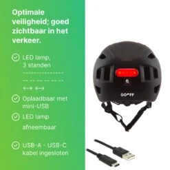 GOOFF® PILOT 3 In 1 Snorscooterhelm Met Afneembaar Vizier - Matzwart - Lichtgewicht Snorfiets Helm - NTA Gecertificeerd Speed Pedelec Helm - Geschikt Voor Blauw Kenteken Snorscooter En Snorfiets - Maat M - Voor Vrouwen En Mannen -Fietsenwinkel 1200x1200 10