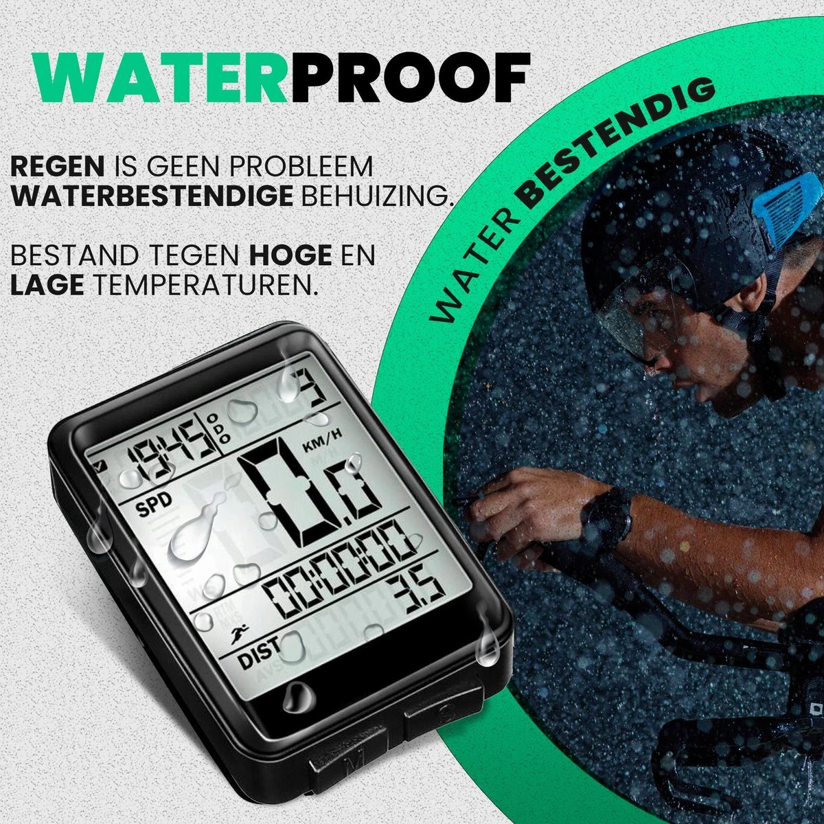 Strex Draadloze Fietscomputer - 17 Functies - Extra Groot Scherm - Draadloze Fiets Computer Draadloos Waterdicht - NL Handleiding 5 Strex Draadloze Fietscomputer - 17 Functies - Extra Groot Scherm - Draadloze Fiets Computer Draadloos Waterdicht - NL Handleiding - Afbeelding 5