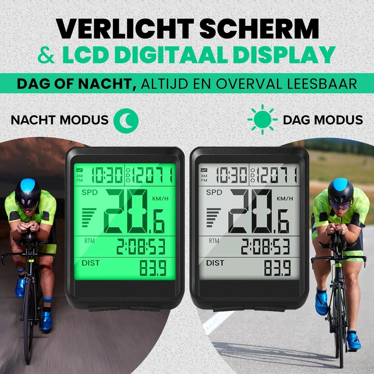 Strex Draadloze Fietscomputer - 17 Functies - Extra Groot Scherm - Draadloze Fiets Computer Draadloos Waterdicht - NL Handleiding 6 Strex Draadloze Fietscomputer - 17 Functies - Extra Groot Scherm - Draadloze Fiets Computer Draadloos Waterdicht - NL Handleiding - Afbeelding 6