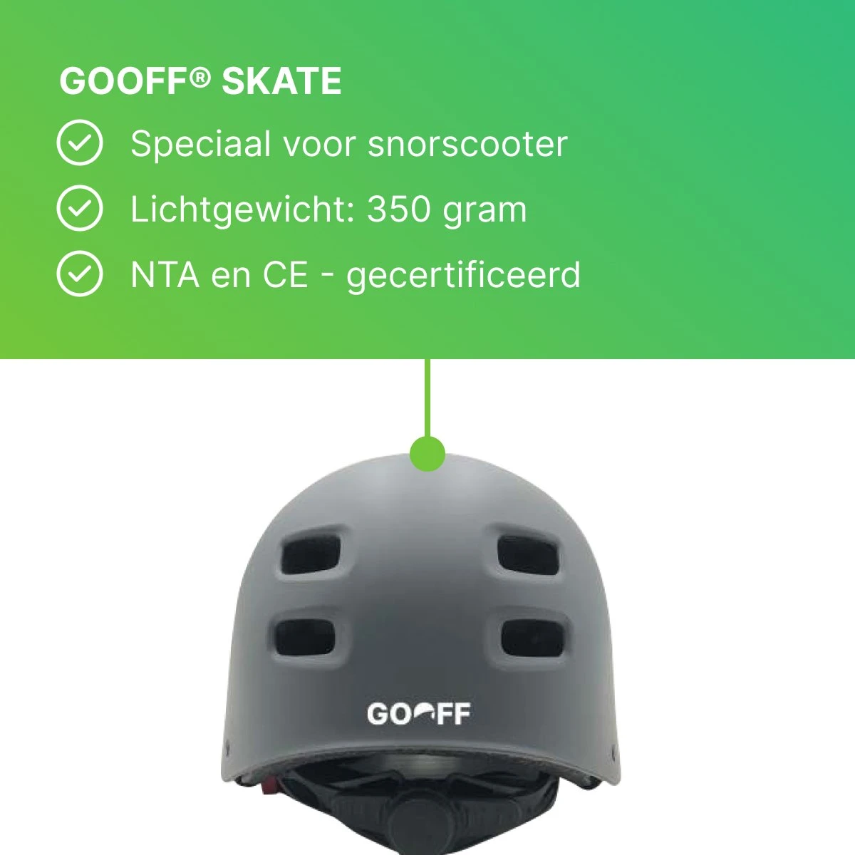 GOOFF® Skate Snorscooter Helm | Brede Pasvorm | 14x Ventilatie | Matgrijs | Lichtgewicht (L) 8 GOOFF® Skate Snorscooter Helm | Brede Pasvorm | 14x Ventilatie | Matgrijs | Lichtgewicht (L) - Afbeelding 8