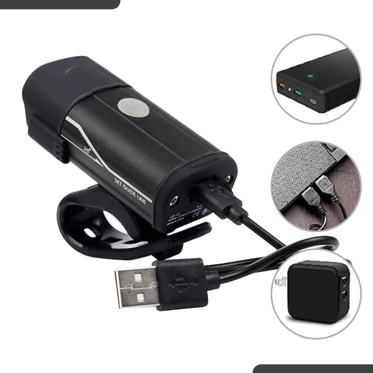 Lovnix - Oplaadbare Fietslamp LED Verlichting Set - USB Oplaadbaar - Fietslicht Met LED Lamp - Voor- En- Achter Licht - Regenbestendig - Geschikt Voor Mountainbike Fietsen Wandelen Speleologie 13 Lovnix - Oplaadbare Fietslamp LED Verlichting Set - USB Oplaadbaar - Fietslicht Met LED Lamp - Voor- En- Achter Licht - Regenbestendig - Geschikt Voor Mountainbike Fietsen Wandelen Speleologie - Afbeelding 13