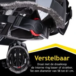 Dunlop Fietshelm - Verstelbaar Van 58 Tot 61 CM - Maat L - Met LED-Verlichting - 3 Lichtmodus - Zwart -Fietsenwinkel 1200x1200 26
