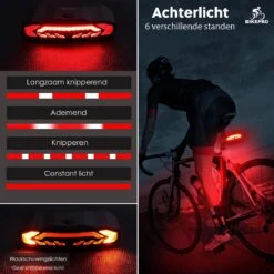 BikePro Fiets Achterlicht 2.0 Met Alarm En Richtingaanwijzer - IP54 Waterdicht - USB Oplaadbaar -Fietsenwinkel 1200x1200 323