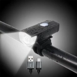 JN Waterdichte Oplaadbare Fietslamp - Voorlicht- 400 Lumen - Superfelle Fietsverlichting Met USB-kabel - Zwart - Koplamp - Voorlamp Fiets -Fietsenwinkel 1200x1200 402