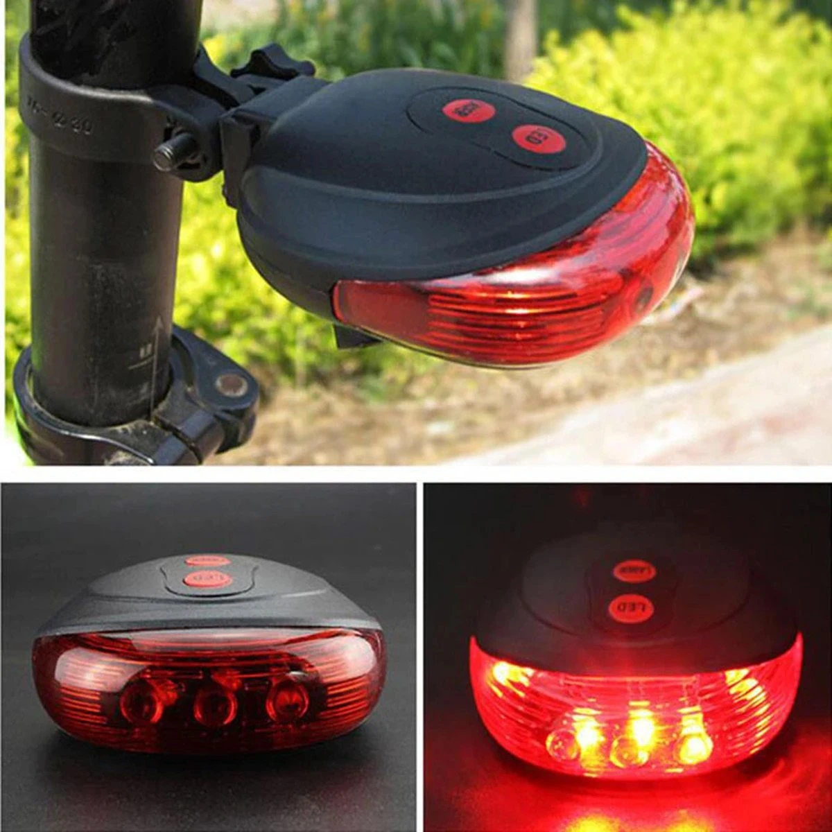 Fiets Achterlicht - LED Licht Met Laser - Fiets Lamp - Waterdicht - Racefiets Verlichting - Inclusief Batterijen - Rheme 13 Fiets Achterlicht - LED Licht Met Laser - Fiets Lamp - Waterdicht - Racefiets Verlichting - Inclusief Batterijen - Rheme - Afbeelding 13