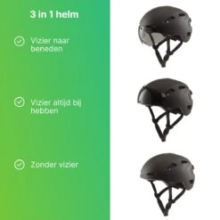 GOOFF® PILOT 3 In 1 Snorscooterhelm Met Afneembaar Vizier - Matzwart - Lichtgewicht Snorfiets Helm - NTA Gecertificeerd Speed Pedelec Helm - Geschikt Voor Blauw Kenteken Snorscooter En Snorfiets - Maat XL - Voor Vrouwen En Mannen -Fietsenwinkel 1200x1200 49