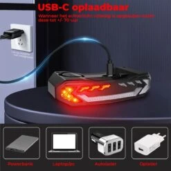 B-care Elektrische Fietsverlichting - Inclusief Afstandsbediening En Richtingaanwijzers - Fietsalarm - Anti Diefstal Alarm - Fiets Achterlicht - Fietsbel - Fiets Accessoires -Fietsenwinkel 1200x1200 525