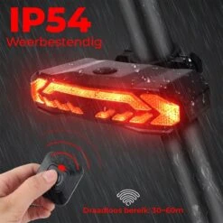 B-care Elektrische Fietsverlichting - Inclusief Afstandsbediening En Richtingaanwijzers - Fietsalarm - Anti Diefstal Alarm - Fiets Achterlicht - Fietsbel - Fiets Accessoires -Fietsenwinkel 1200x1200 526