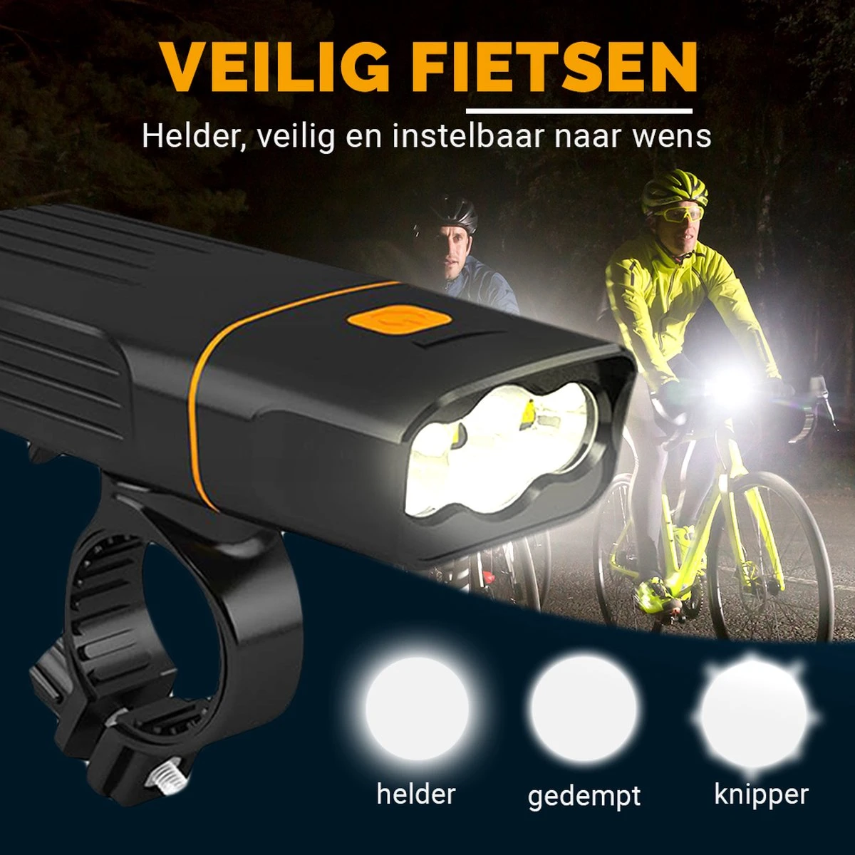 AXIMO Fietsverlichting 500 Lumen - Fietslamp USB Oplaadbaar LED - Voorlicht En Achterlicht - Fietslicht Set 3 AXIMO Fietsverlichting 500 Lumen - Fietslamp USB Oplaadbaar LED - Voorlicht En Achterlicht - Fietslicht Set - Afbeelding 3