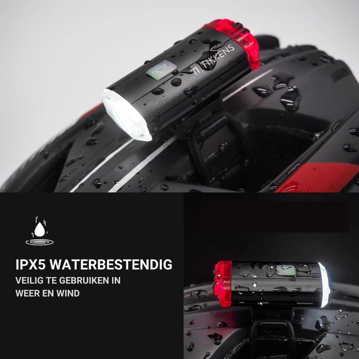 TIKKENS® LED Fietsverlichting Helmlamp - Helm - Voorlicht & Achterlicht - USB Oplaadbaar - Zwart - Voor En Achter - Waterdicht - Fietslampjes 5 TIKKENS® LED Fietsverlichting Helmlamp - Helm - Voorlicht & Achterlicht - USB Oplaadbaar - Zwart - Voor En Achter - Waterdicht - Fietslampjes - Afbeelding 5