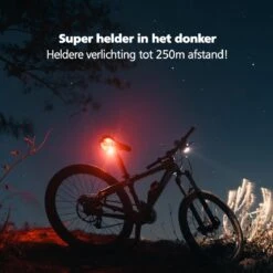 SWILIX ® - Fietsverlichting Set - Oplaadbare USB Led Fietslamp - Voor En Achter - Waterdicht - 4 Lichtstanden - Zwart -Fietsenwinkel 1200x1200 546