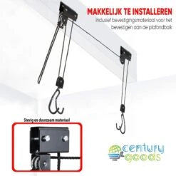 Century Goods Fietslift - Fietstakel - Fiets Ophangsysteem - Met Valbeveiliging | 60 Kg Draagkracht -Fietsenwinkel 1200x1200 661