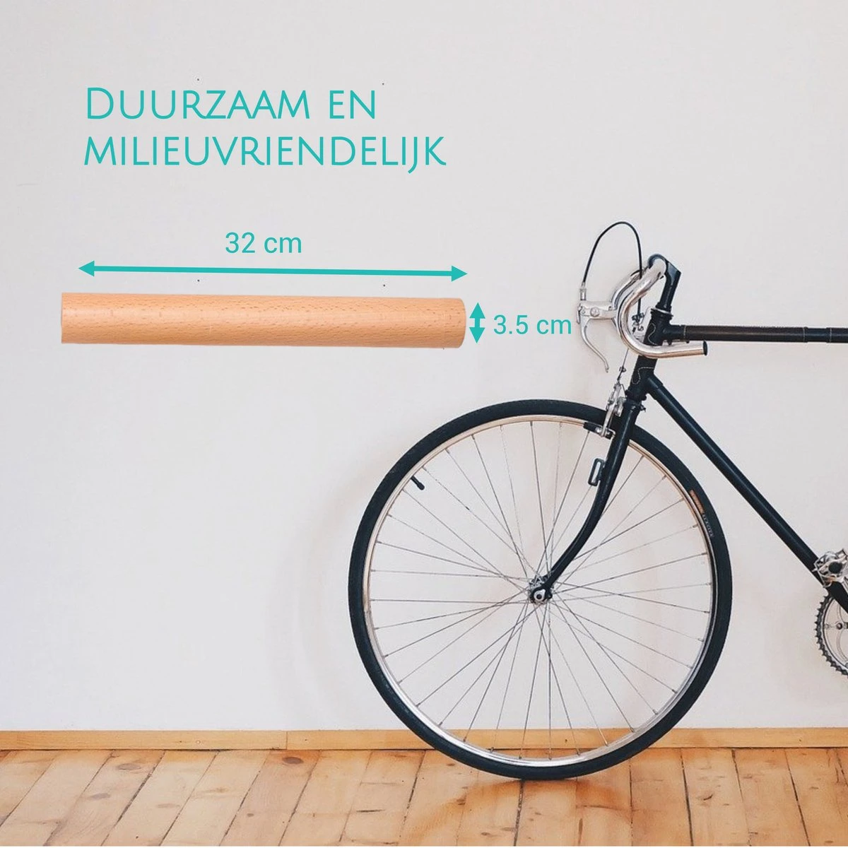 Fiets Ophangsysteem Van Massief Beukenhout | 2 Stuks | 32cm | Ophangbeugel | Muurbeugel Fiets | &ERGY 3 Fiets Ophangsysteem Van Massief Beukenhout | 2 Stuks | 32cm | Ophangbeugel | Muurbeugel Fiets | &ERGY - Afbeelding 3